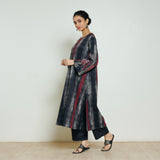 Rayforest Hand Embroidered Woollen Kurta - Charcoal