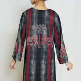 Rayforest Hand Embroidered Woollen Kurta - Charcoal