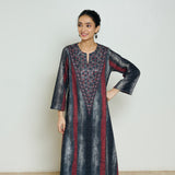 Lumora Hand Embroidered Woollen Kurta - Charcoal