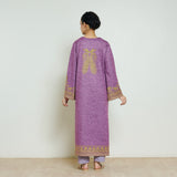 Nura Hand Embroidered Woollen Long Kurta - Purple