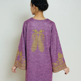 Nura Hand Embroidered Woollen Long Kurta - Purple