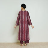 Lumora Hand Embroidered Woollen Kurta - Brick Red