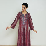 Lumora Hand Embroidered Woollen Kurta - Brick Red