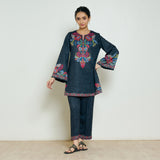 Kashmira Woollen Kurta - Charcoal