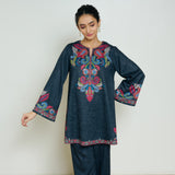 Kashmira Woollen Kurta - Charcoal