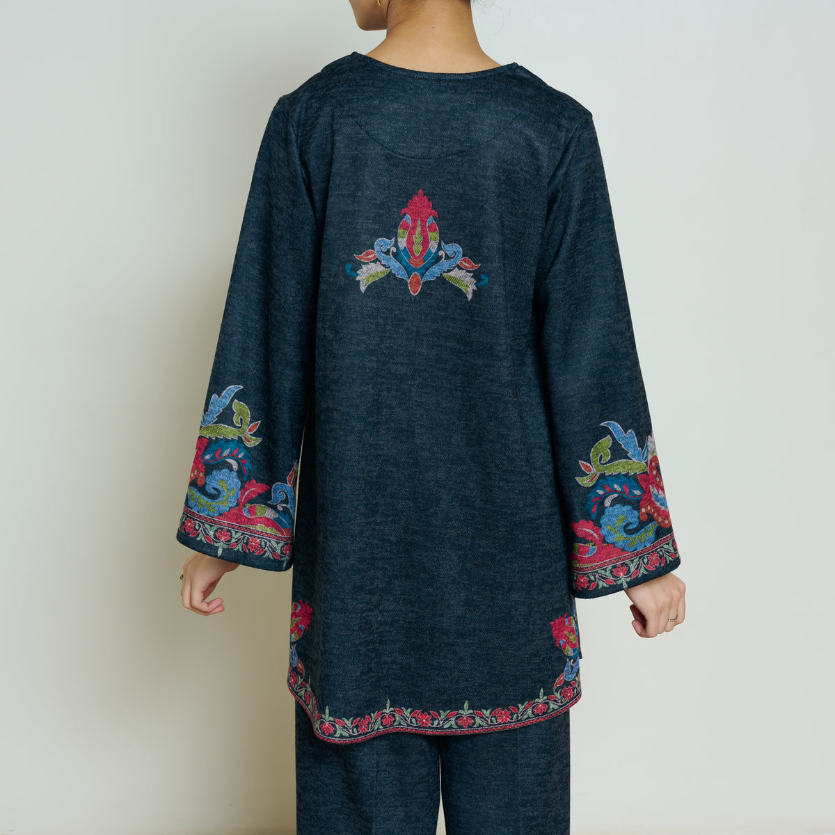Kashmira Woollen Coord Set - Charcoal
