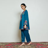 Kashmira Woollen Coord Set - Transformative Teal