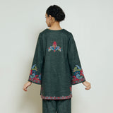 Kashmira Woollen Kurta - Forest Green