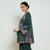 Kashmira Woollen Kurta - Forest Green