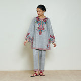 Kashmira Woollen Kurta - Snow Grey