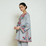 Kashmira Woollen Kurta - Snow Grey