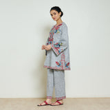 Kashmira Woollen Coord Set - Snow Grey