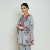Kashmira Woollen Kurta - Snow Grey