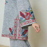 Kashmira Woollen Kurta - Snow Grey