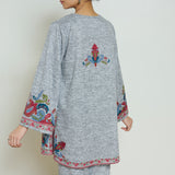 Kashmira Woollen Kurta - Snow Grey