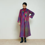 Bold Patch Woollen Overcoat - Multicolour