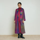 Bold Patch Woollen Overcoat - Multicolour