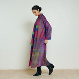 Bold Patch Woollen Overcoat - Multicolour