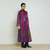 Bold Patch Woollen Overcoat - Multicolour