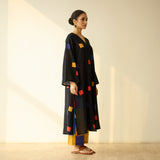 Ludo Pure Slub Cotton Kurta Set - Black