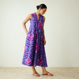 Amara Slub Cotton Sleeveless Dress - Violet