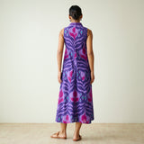 Amara Slub Cotton Sleeveless Dress - Violet