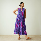 Amara Slub Cotton Sleeveless Dress - Violet