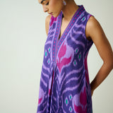 Amara Slub Cotton Sleeveless Dress - Violet