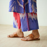 Viola Hand Embroidered Slub Cotton Kurta Set - Blue