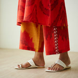 Viola Hand Embroidered Slub Cotton Kurta Set - Red