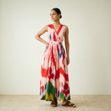 Athena Slub Cotton Wrap Dress - Baby Pink