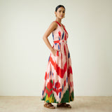 Athena Slub Cotton Wrap Dress - Baby Pink