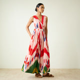 Athena Slub Cotton Wrap Dress - Baby Pink