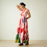 Athena Slub Cotton Wrap Dress - Baby Pink