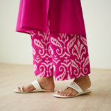 Resha Slub Cotton Kurta Set with Mukaish Work - Pink