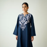 Resha Slub Cotton Kurta Set with Mukaish Work - Charcoal