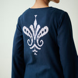 Resha Slub Cotton Kurta Set with Mukaish Work - Charcoal