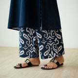 Resha Slub Cotton Kurta Set with Mukaish Work - Charcoal