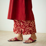 Resha Slub Cotton Kurta Set with Mukaish Work - Rust