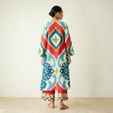 Aurora Slub Cotton Kurta Set with Gota Detailing - Multicolour