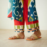 Aurora Slub Cotton Kurta Set with Gota Detailing - Multicolour