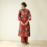 Chitra Modal Satin Kurta Set - Rust