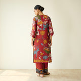 Chitra Modal Satin Kurta Set - Rust
