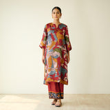 Chitra Modal Satin Kurta Set - Rust