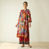 Chitra Modal Satin Kurta Set - Rust