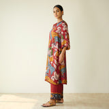 Chitra Modal Satin Kurta Set - Rust
