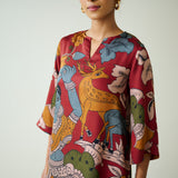 Chitra Modal Satin Kurta Set - Rust