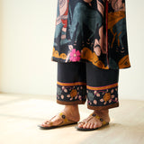 Chitra Modal Satin Kurta Set - Black