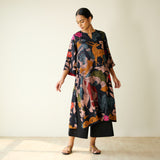 Chitra Modal Satin Kurta - Black