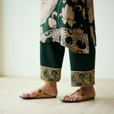 Syahi Modal Satin Kurta Set with Mukaish Embroidery Details - Forest Green